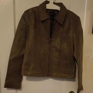 Moda International | Tan Leather Jacket